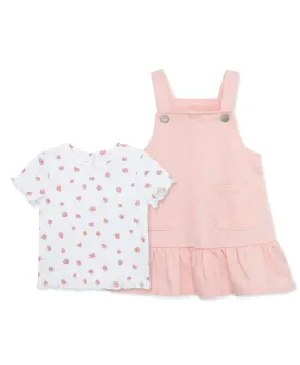 Strawberry Woven Jumper Dress Set -Toddler (2T-4T)