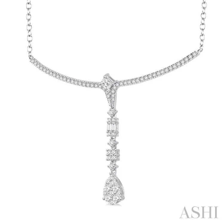 1 1/4 Ctw Diamond Lovebright Necklace in 14K White Gold