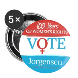 100 Years of Womens Rights Buttons large 2.2'' (5-pack)