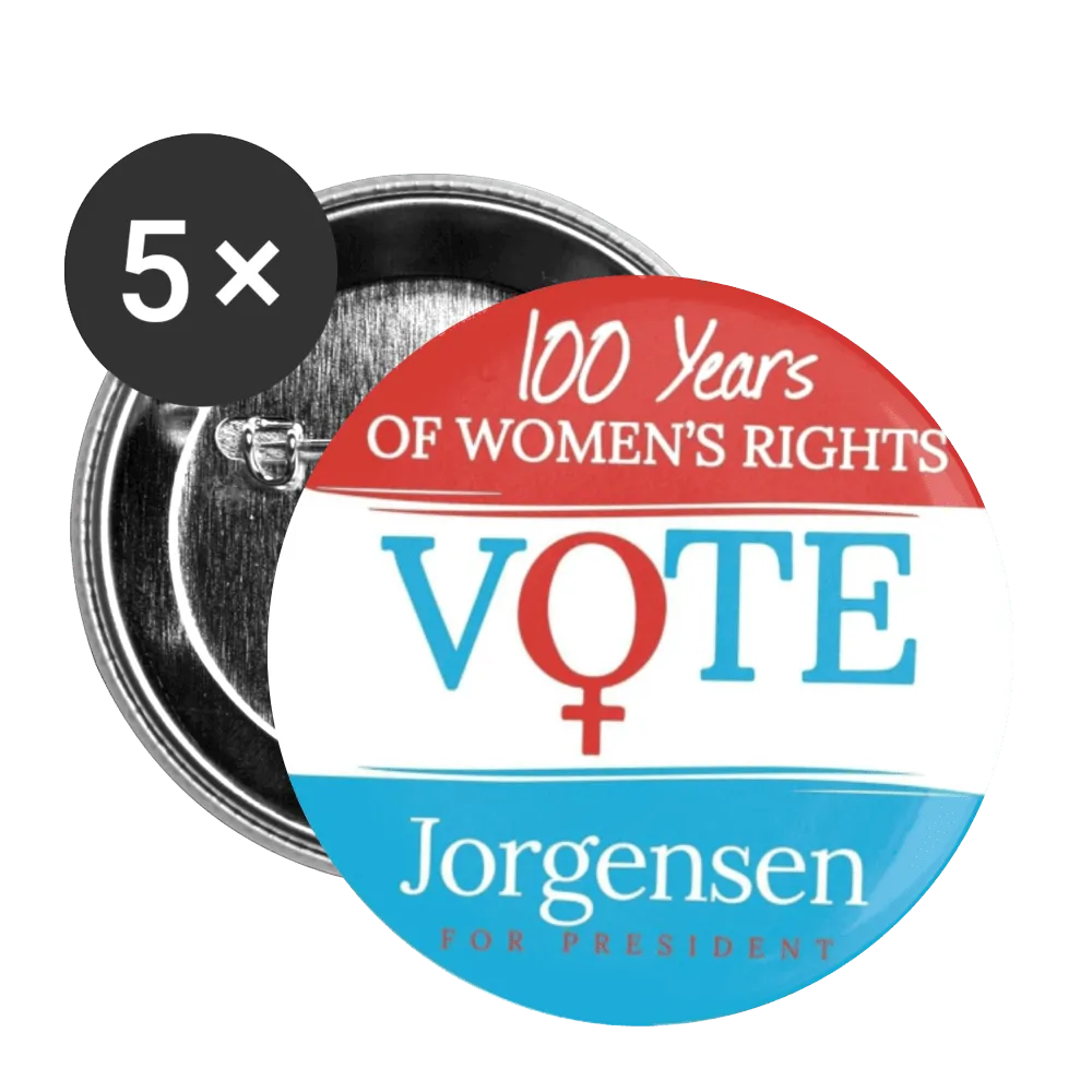 100 Years of Womens Rights Buttons large 2.2'' (5-pack)