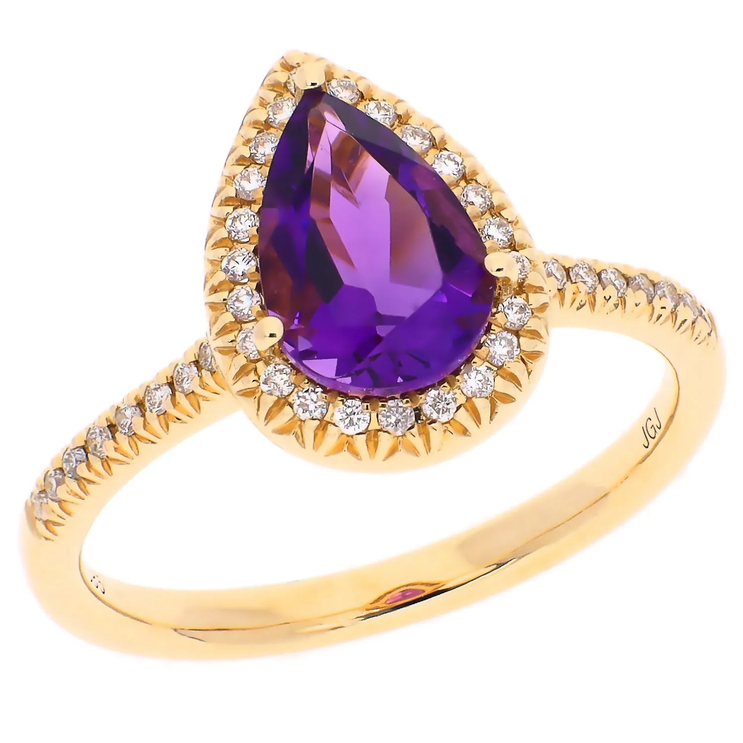 14K Yellow Gold Amethyst Ring