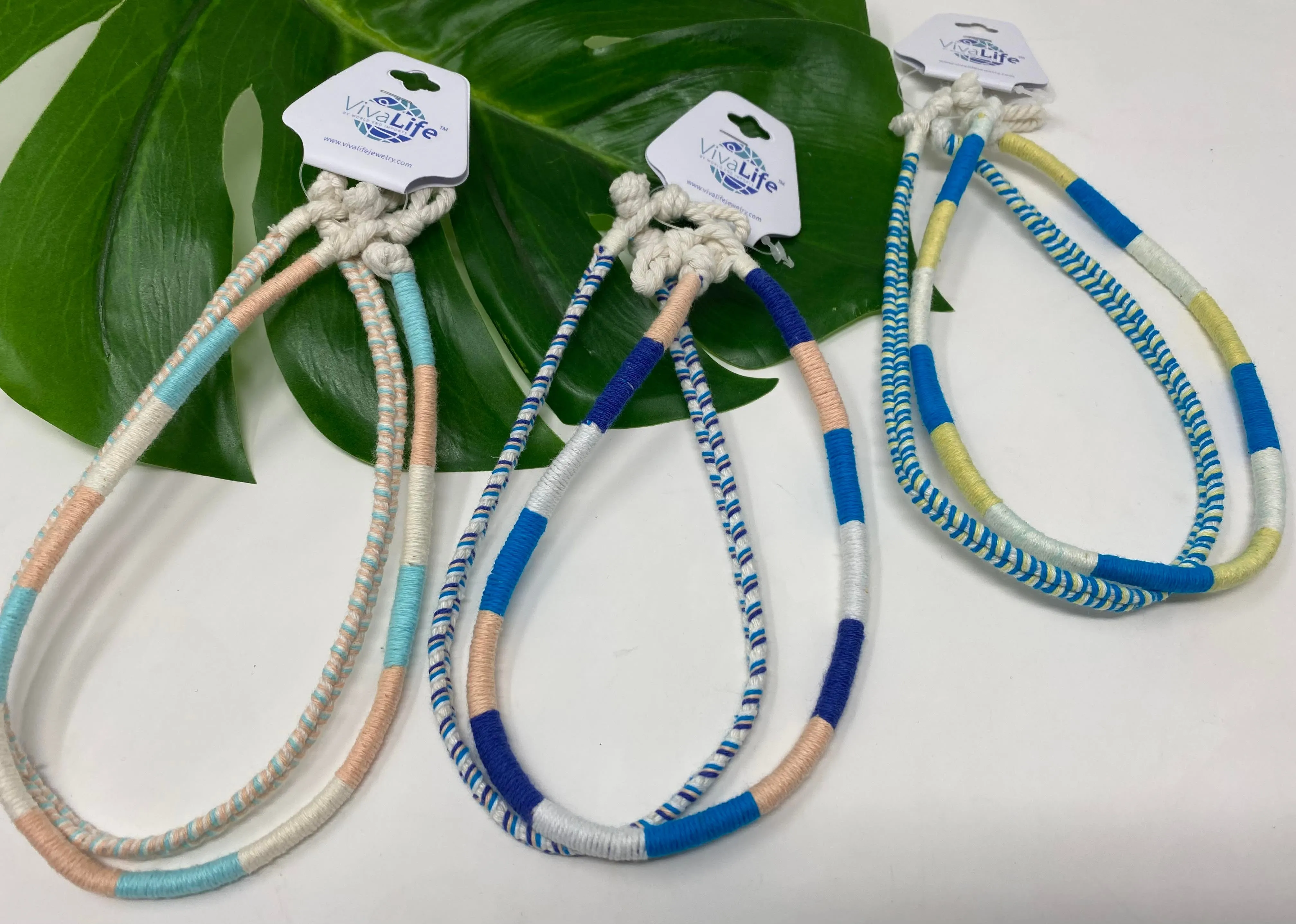 2 Colored Cotton Necklaces - Final Sale