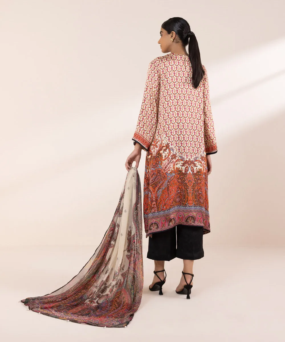 2 Piece - Printed Silk Suit