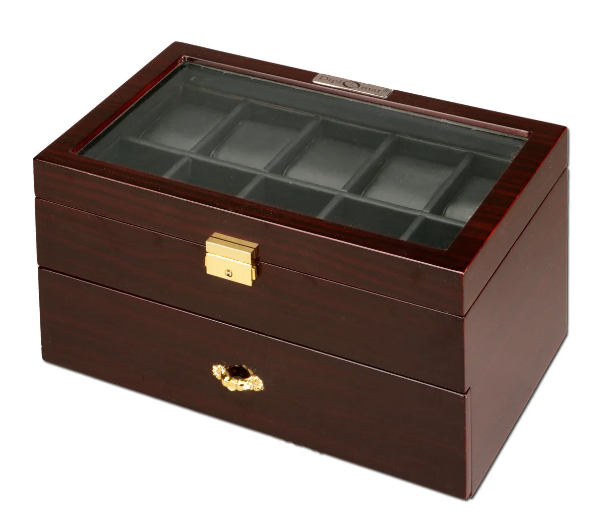 (20) Diplomat Dark Ebony wood Watch Box