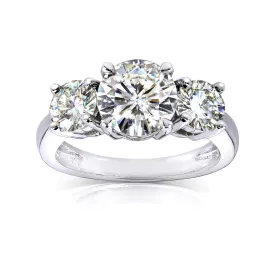 2.5 CTW 3-Stone Round Moissanite in Gold