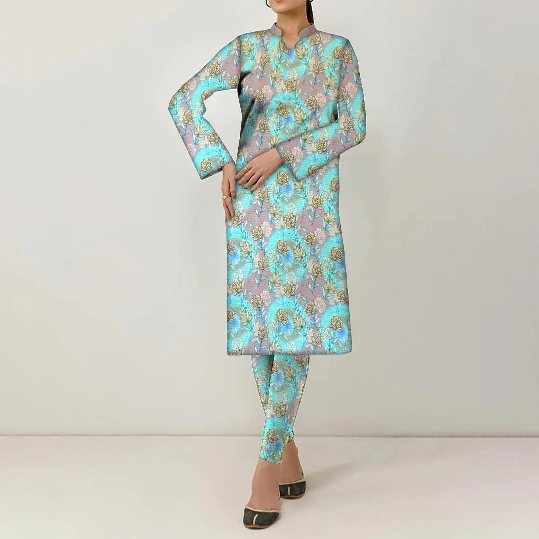 2PC- Unstitched Digital Printed Linen Suit PW9472