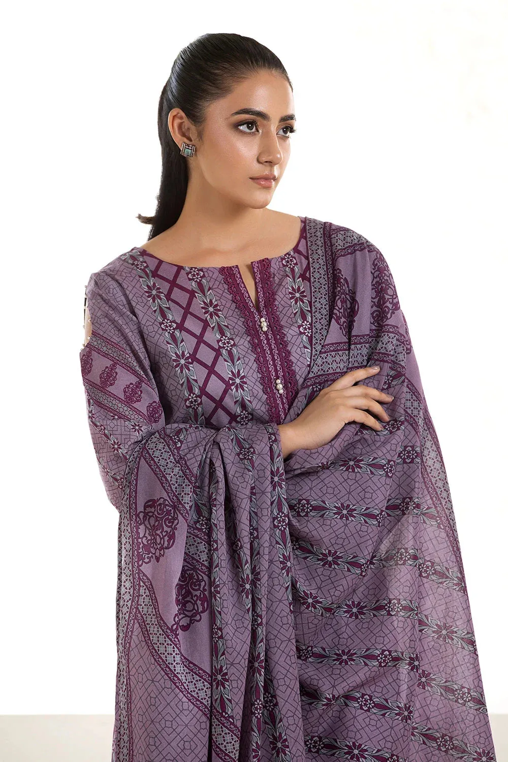 2PC Unstitched Printed Lawn Shirt and Dupatta KSD-2740