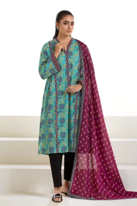 2PC Unstitched Printed Lawn Shirt and Dupatta KSD-2742