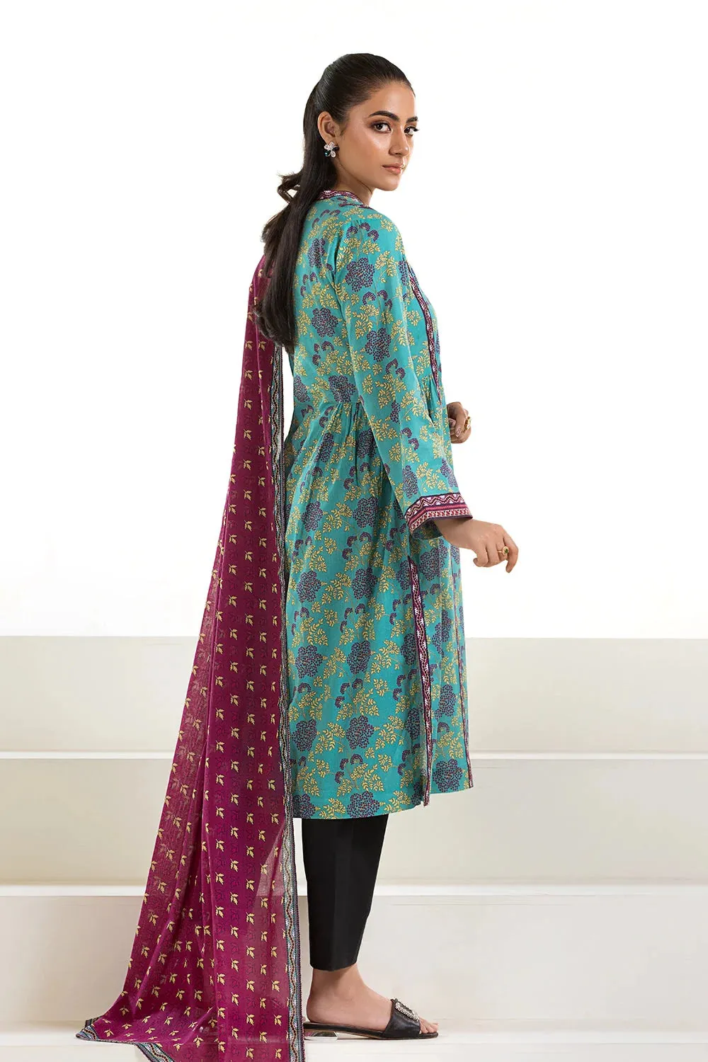 2PC Unstitched Printed Lawn Shirt and Dupatta KSD-2742