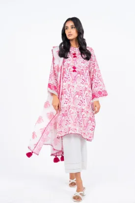 3 Pc Printed Lawn Suit With Lawn Dupatta