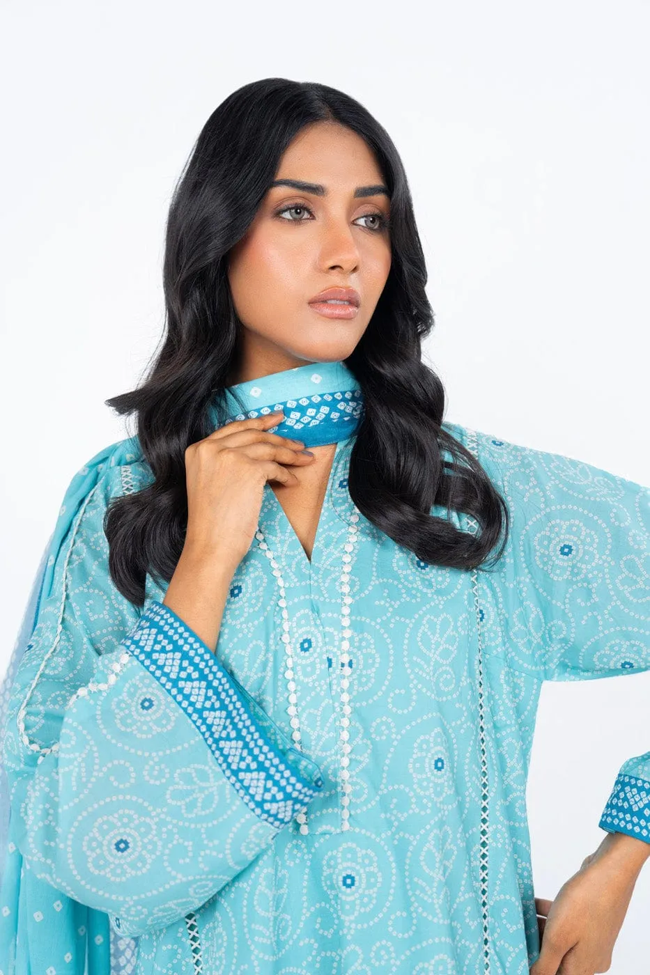 3 Pc Printed Lawn Suit With Lawn Dupatta