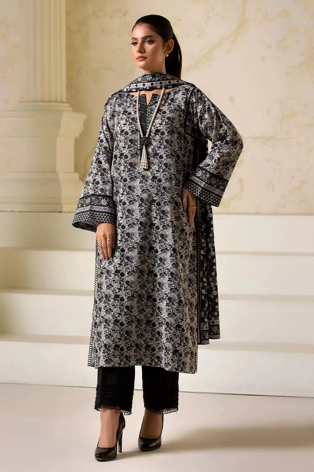 3PC Printed Unstitched Lawn Suit KLA-2638