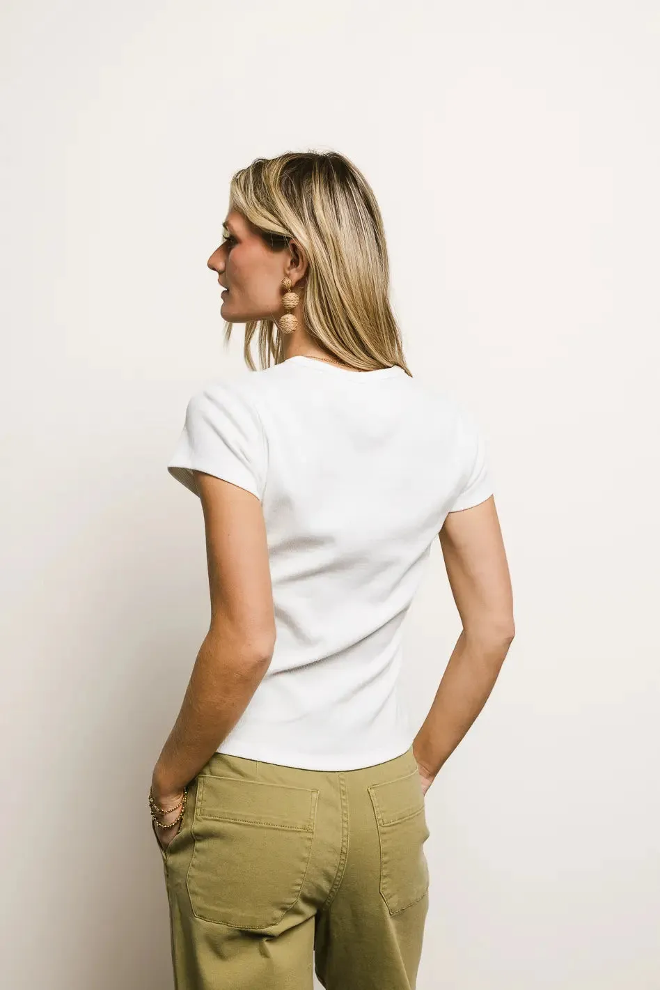 Addison Ribbed Top in Off White - FINAL SALE