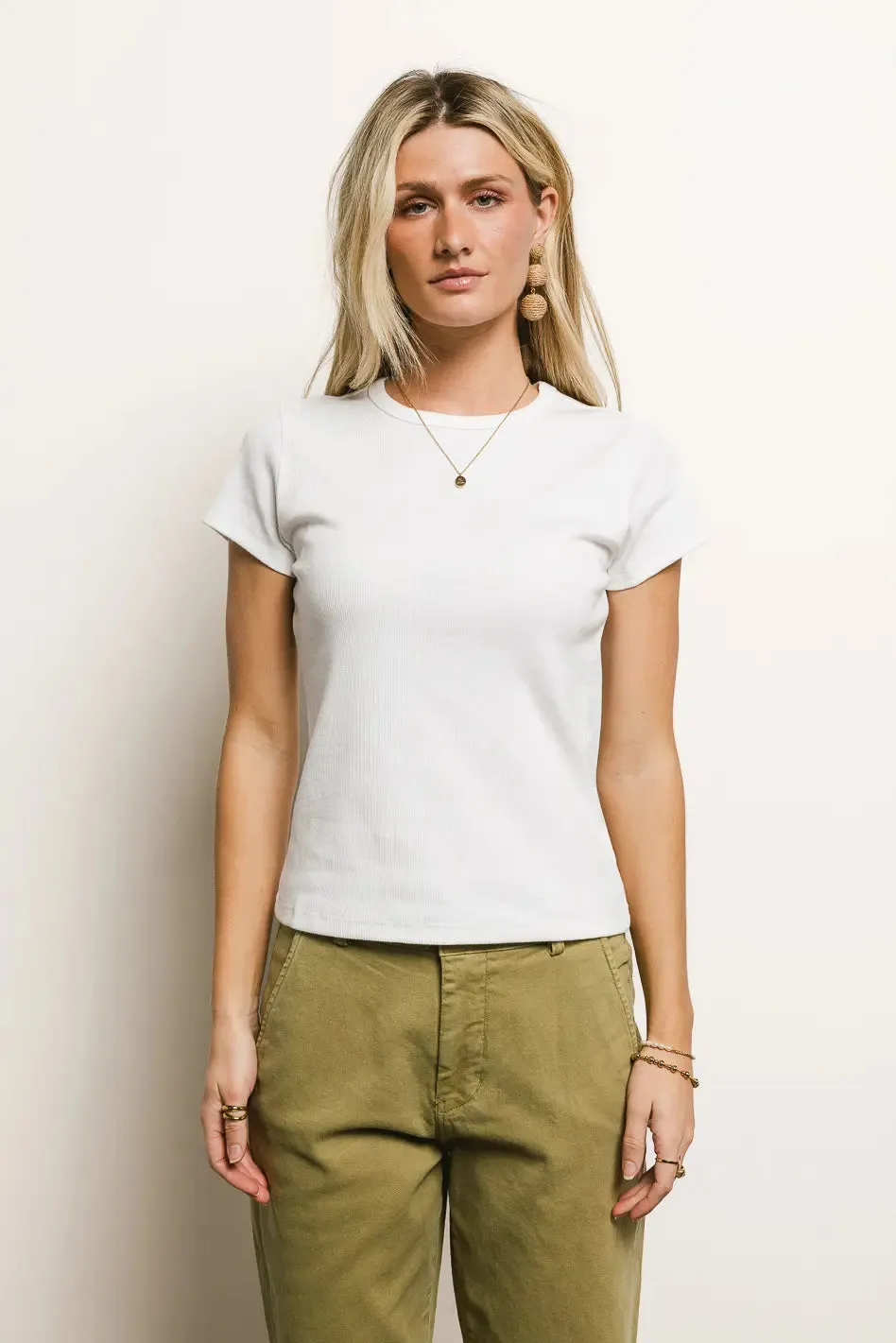 Addison Ribbed Top in Off White - FINAL SALE