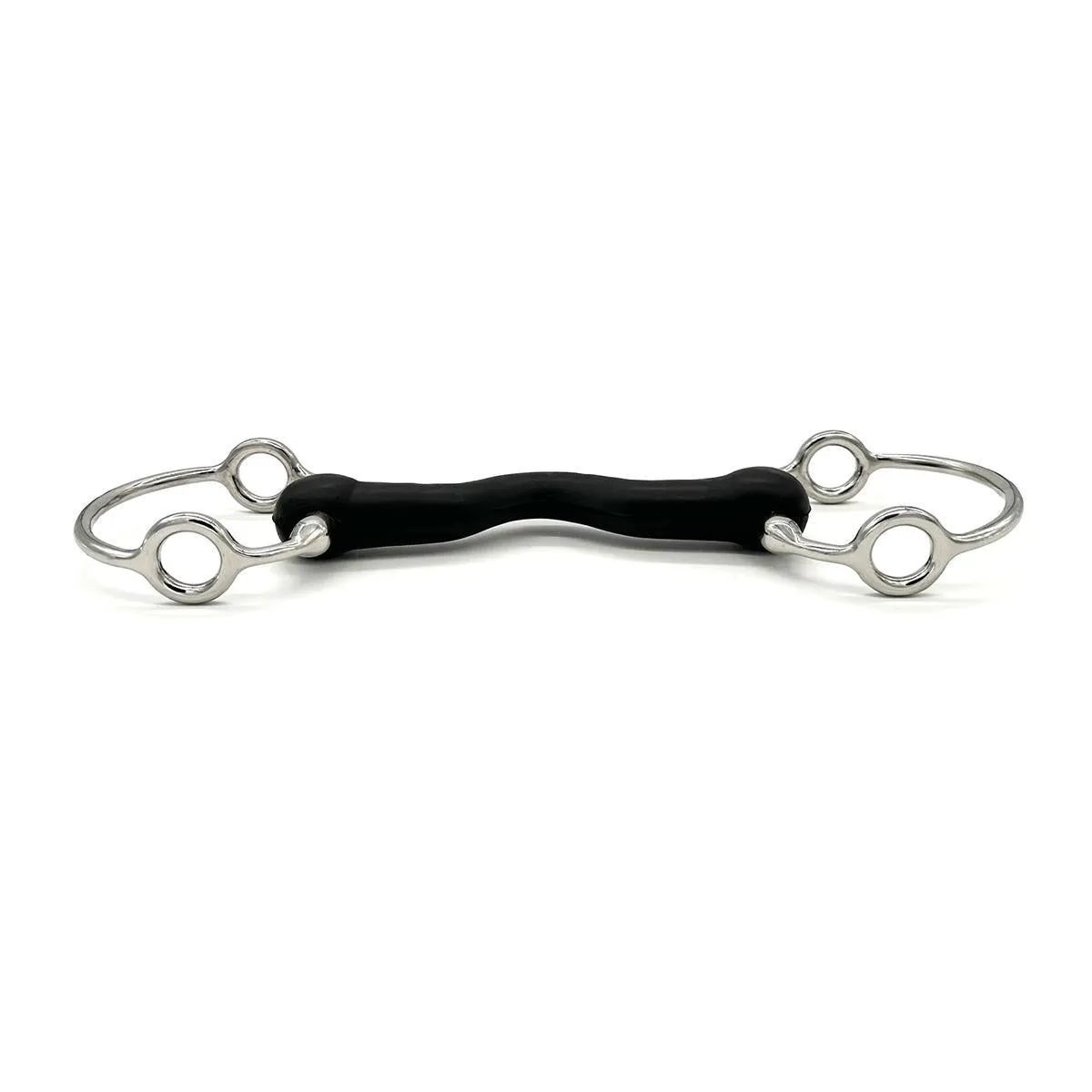 AJR Hard Rubber Medium Port Gag Bit