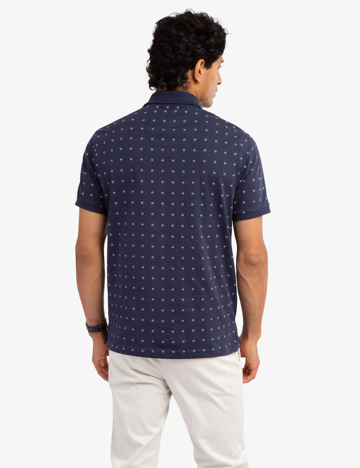 ALL OVER PRINTED PIQUE POLO SHIRT