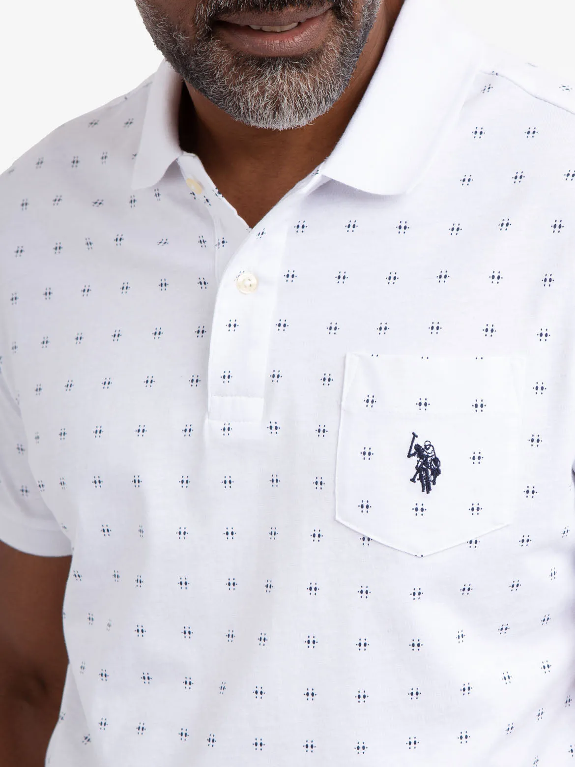 ALL OVER PRINTED PIQUE POLO SHIRT