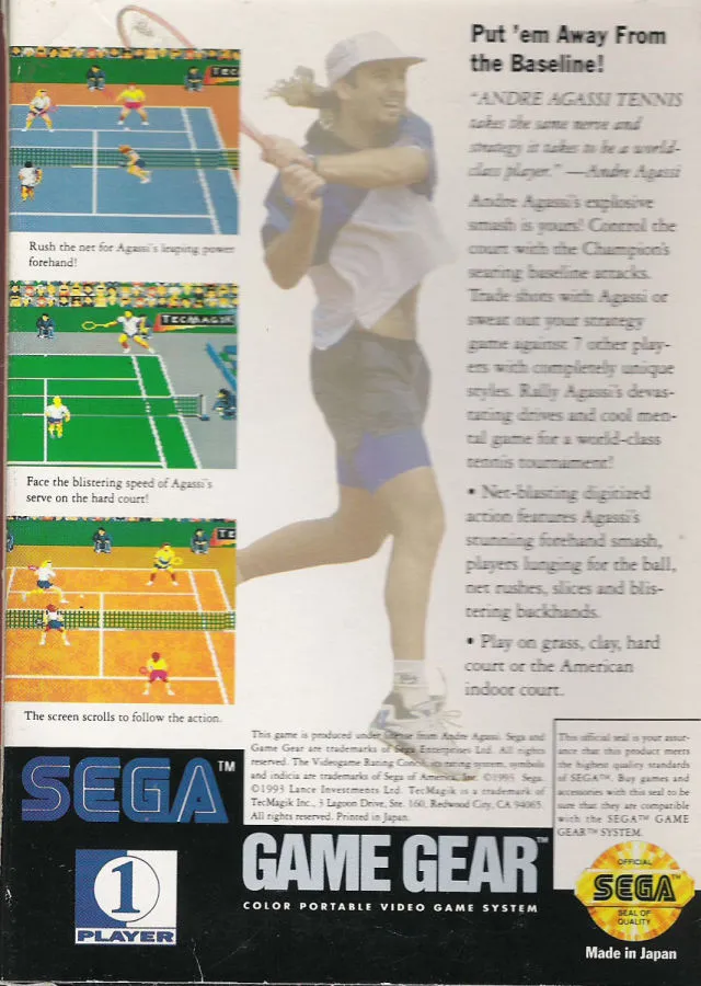 Andre Agassi Tennis - SEGA GameGear [Pre-Owned]