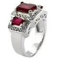 Anniversary Ruby Radiant 2 Ct Cubic Zirconia 14K Gold Ring