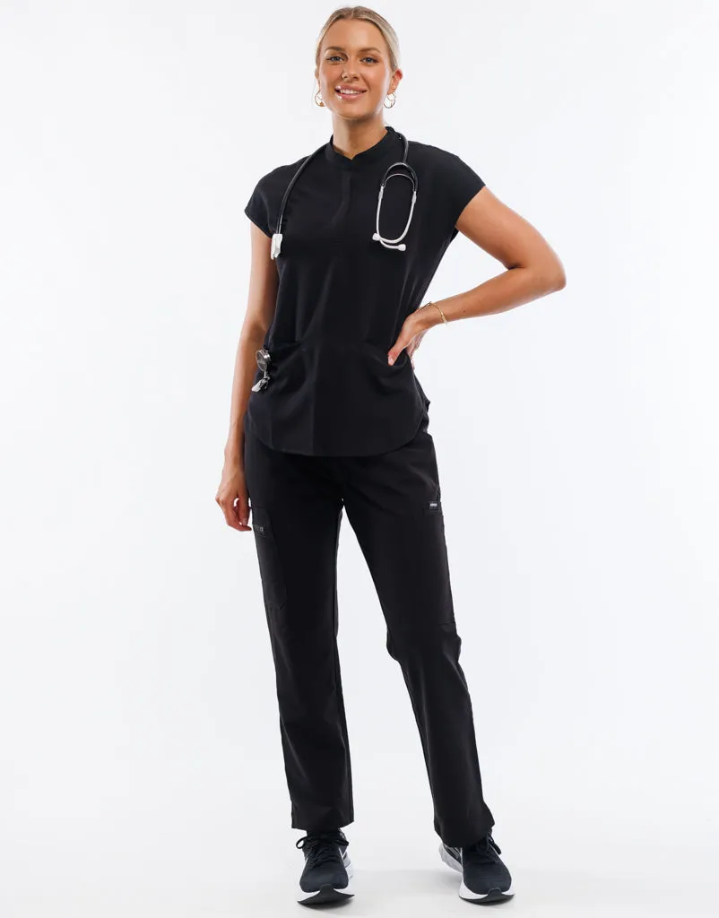 Apollo Scrub Top - Black