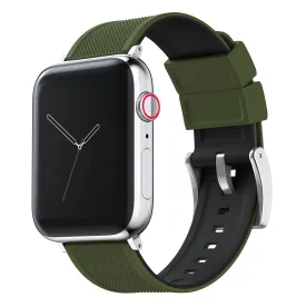 Apple Watch Elite Silicone Army Green Top Black Bottom Watch Band