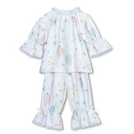 ARIANNA - GIRLS VISCOSE PYJAMA WHITE LADYBUG PRINT