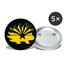 Arizona Libertarian Party Porcupine Black and Gold Buttons large 2.2'' (5-pack)