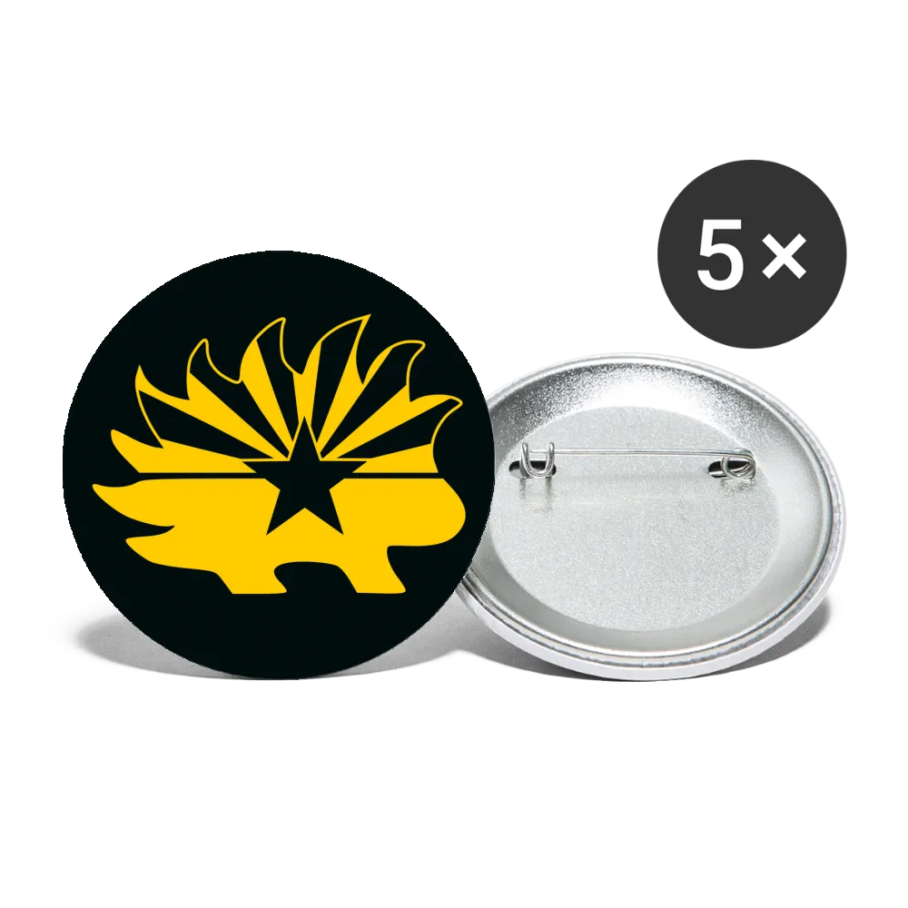 Arizona Libertarian Party Porcupine Black and Gold Buttons large 2.2'' (5-pack)