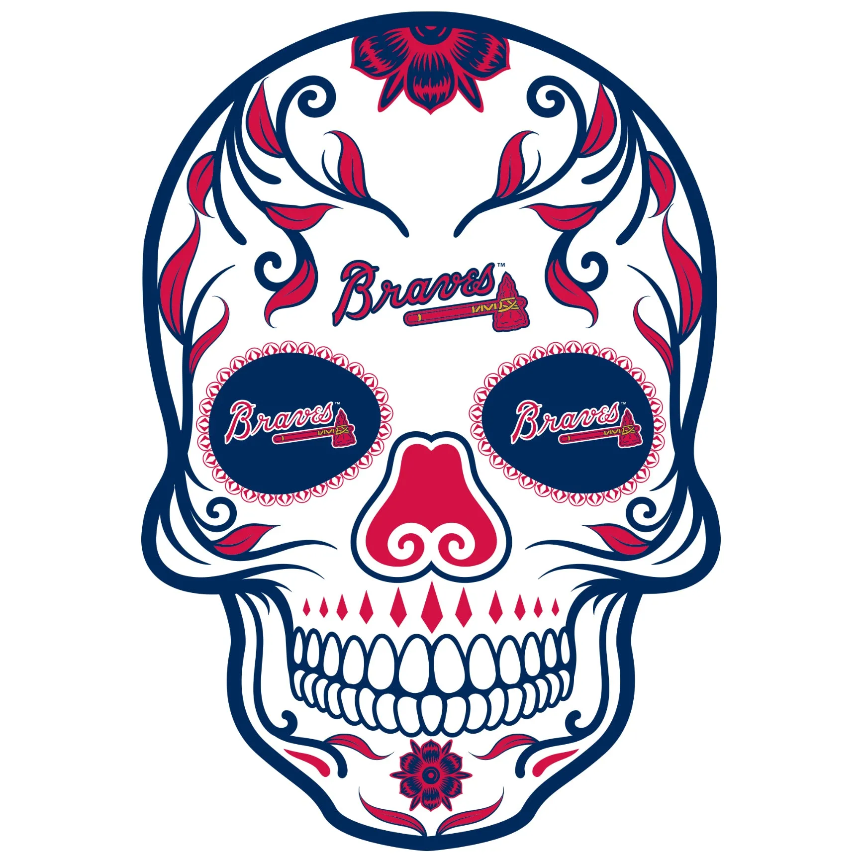 Atlanta Braves: Skull Foam Core Cutout - Officially Licensed MLB Big Head