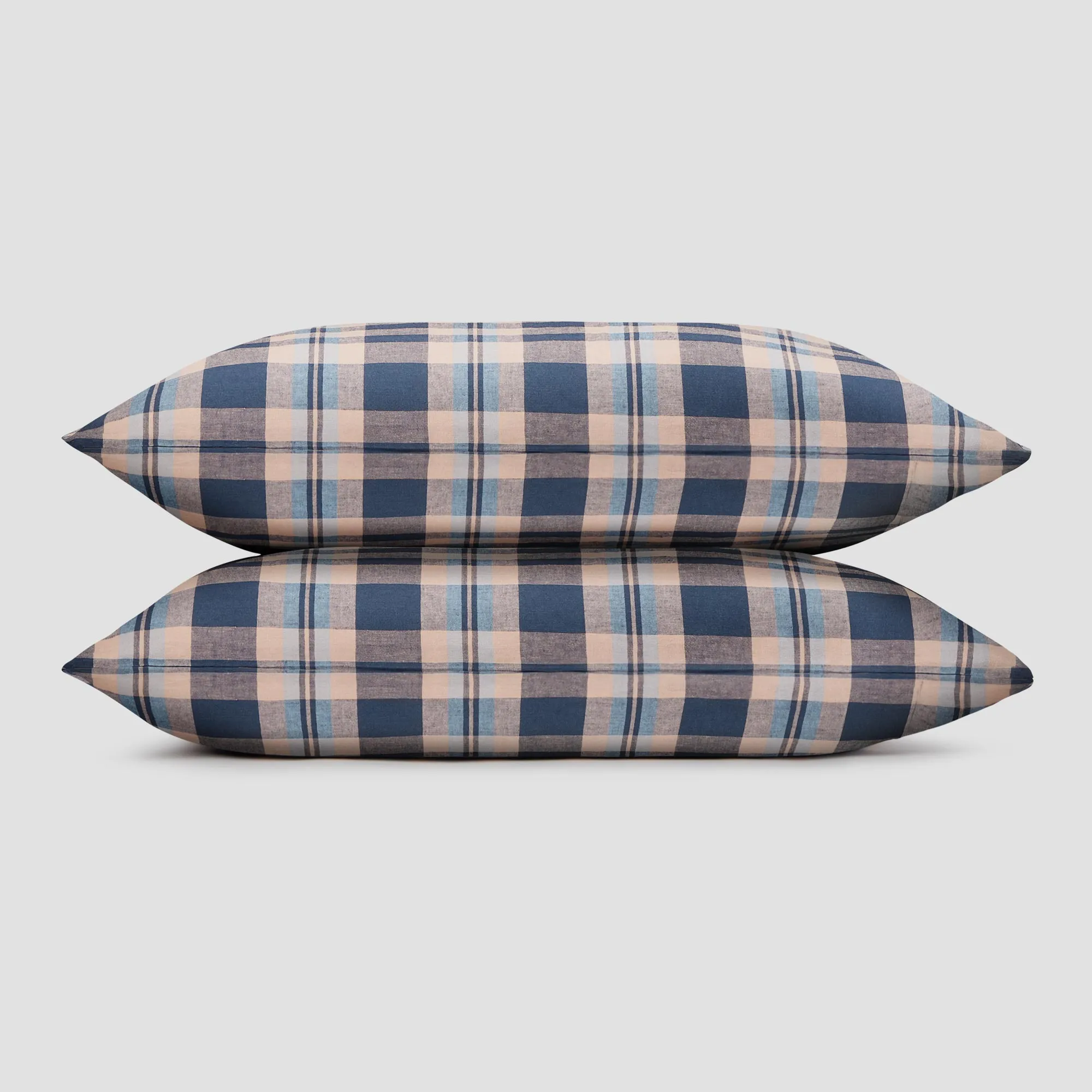 Atlantic Dallington Check Linen Blend Pillowcase (Pair)