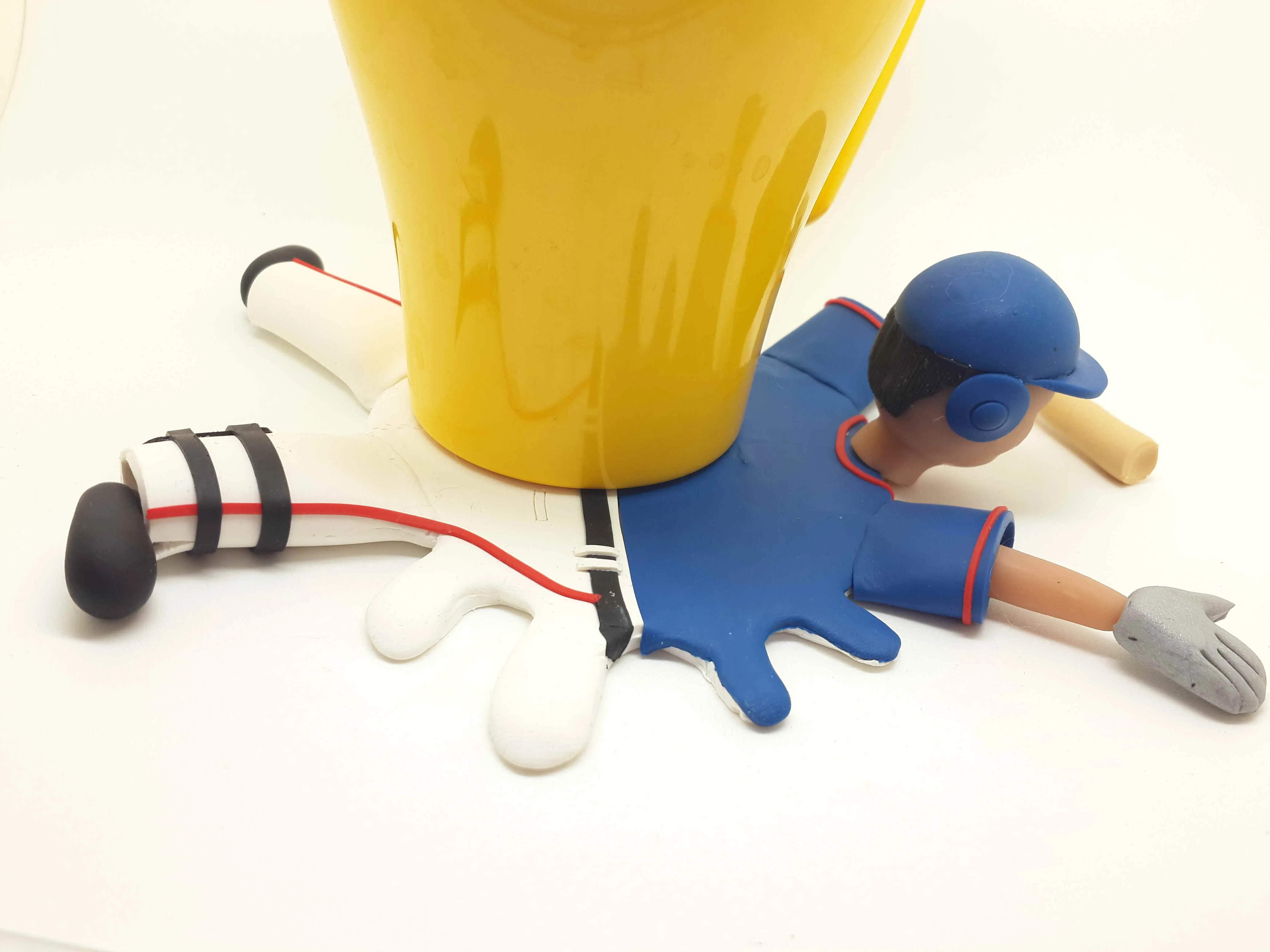 Baseball American Splattered Clay Coaster