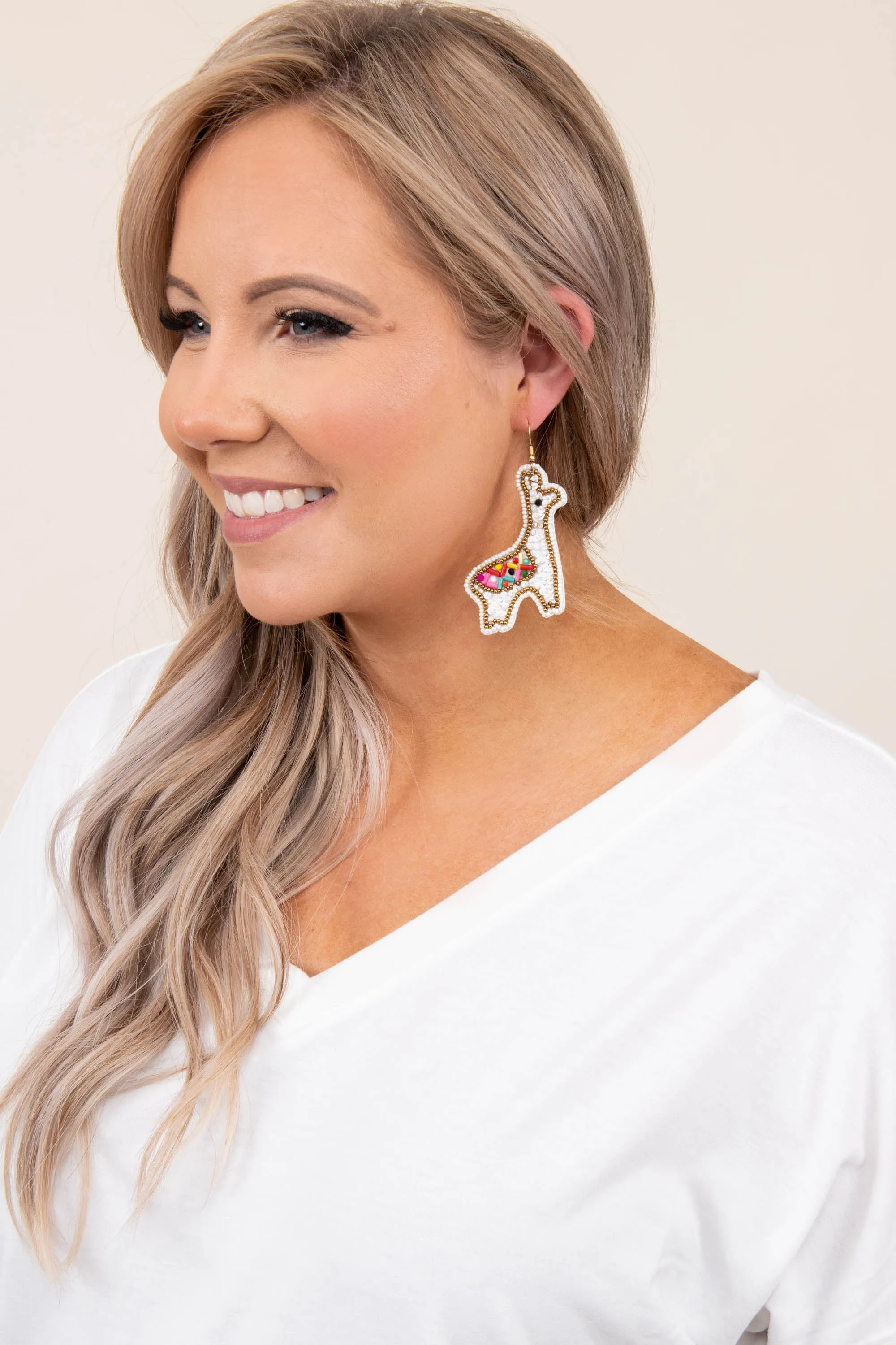 Be My Best Friend Earrings, White