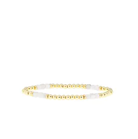 Beaded Bracelet ~ Gold/White