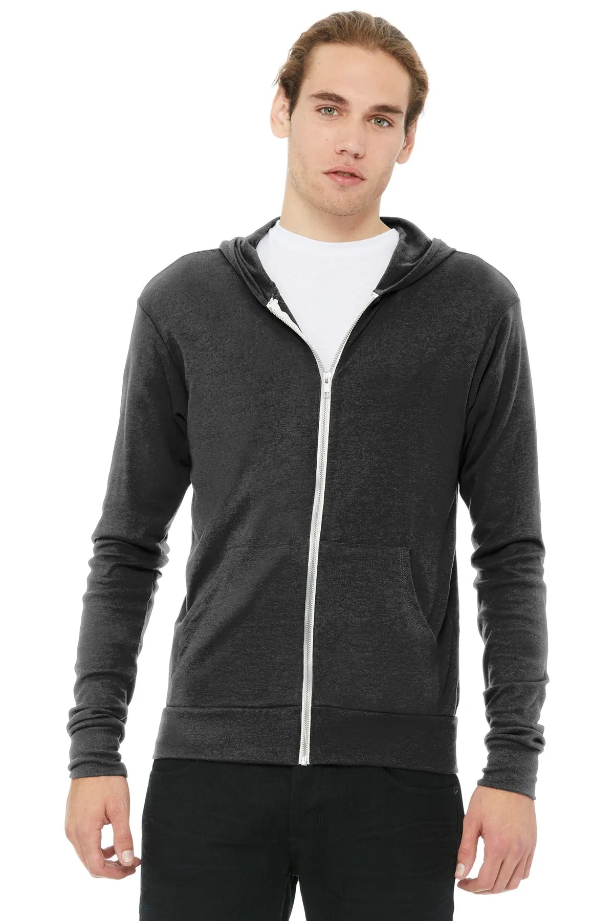 BELLA CANVAS Unisex Triblend Full-Zip Lightweight Hoodie. BC3939