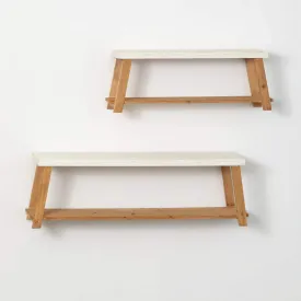 Bench-Seat-Shaped Wall Shelf