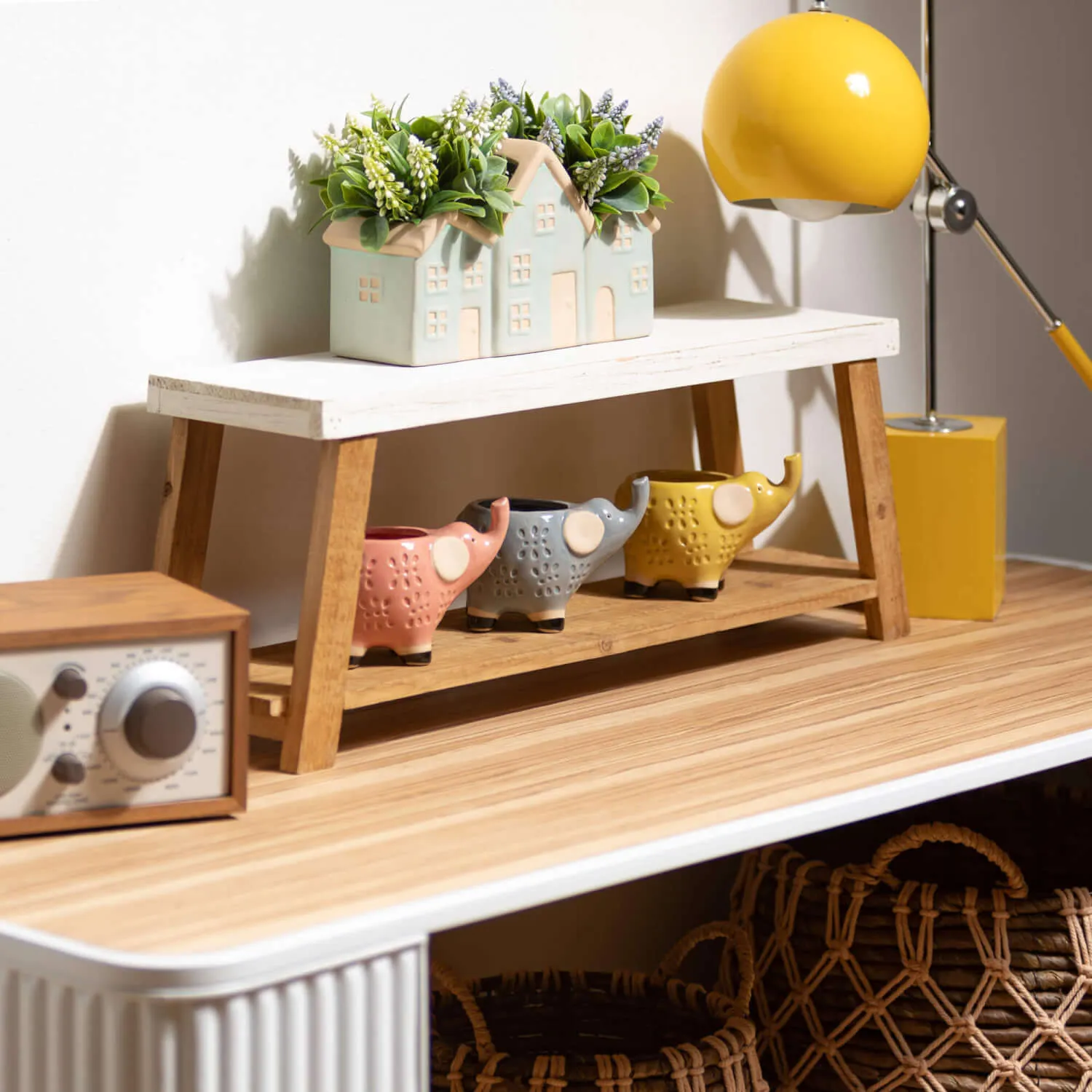 Bench-Seat-Shaped Wall Shelf