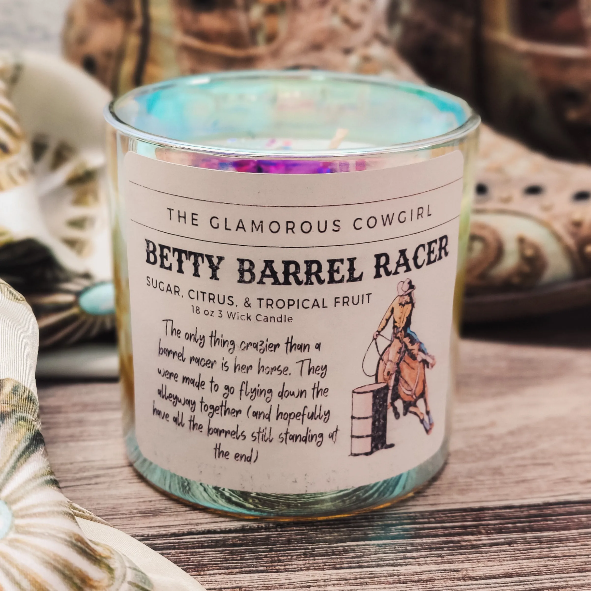 Betty Barrel Racer Candle