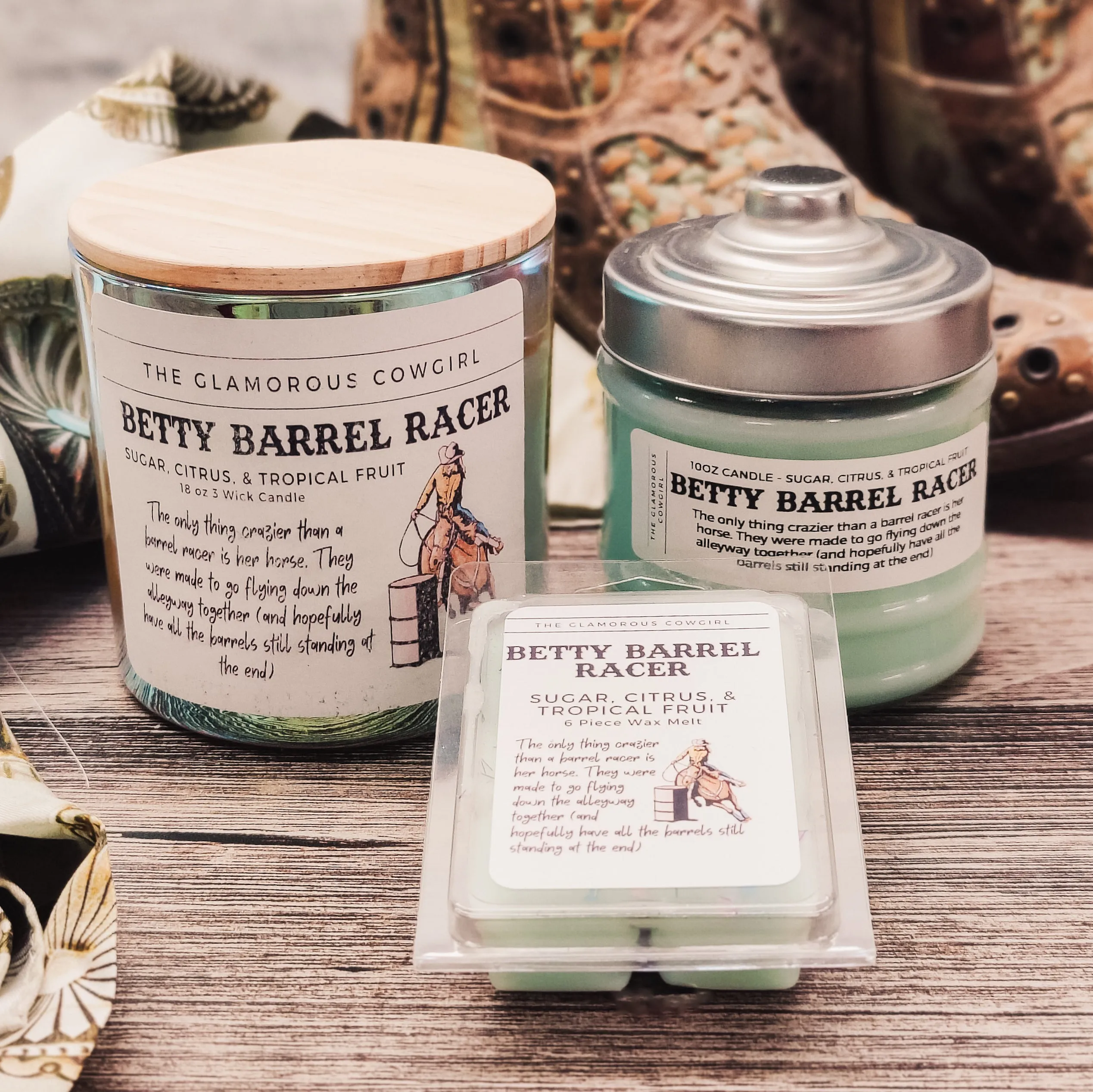 Betty Barrel Racer Candle