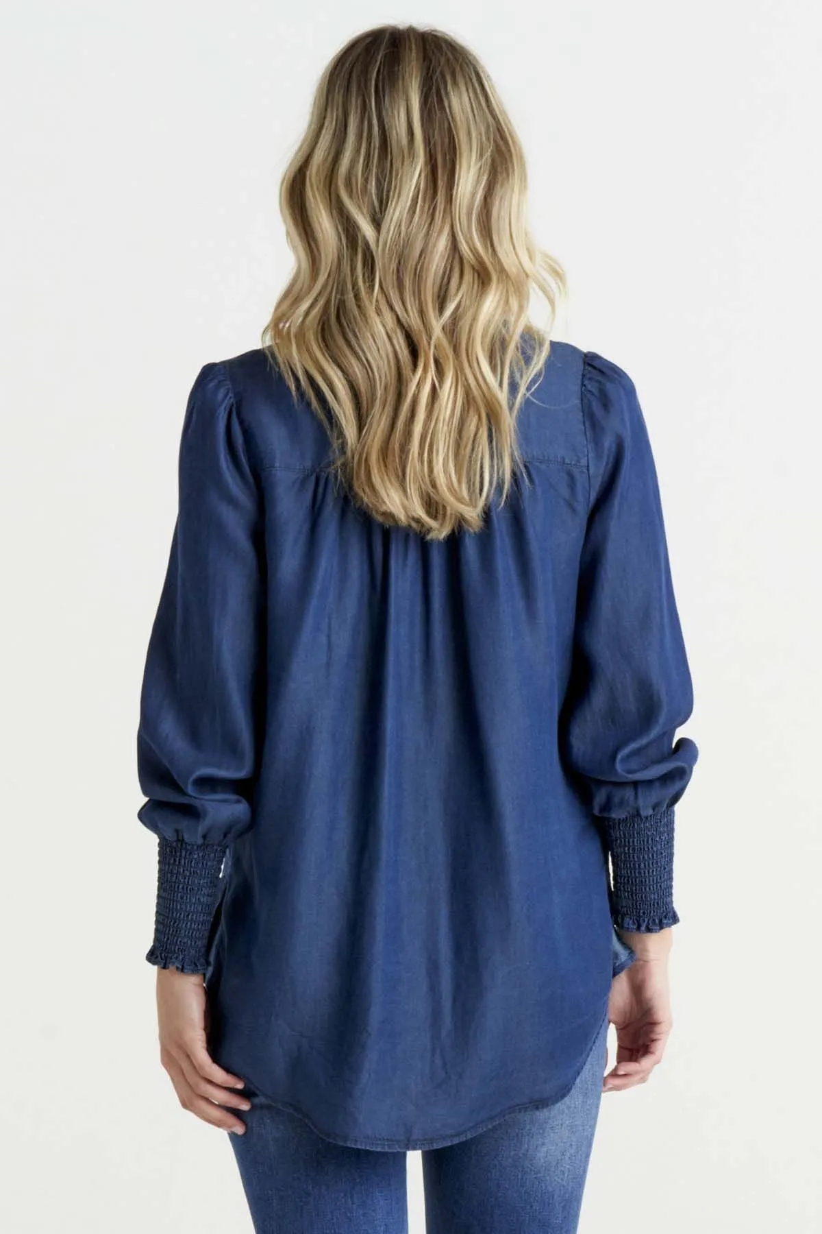 Betty Basics Alice Blouse in Blue Haze