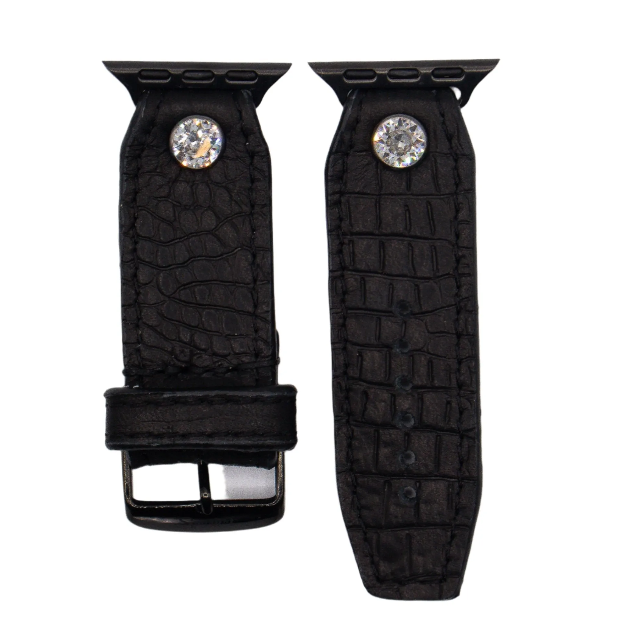 Black Croc Skinny Sivella Watchband