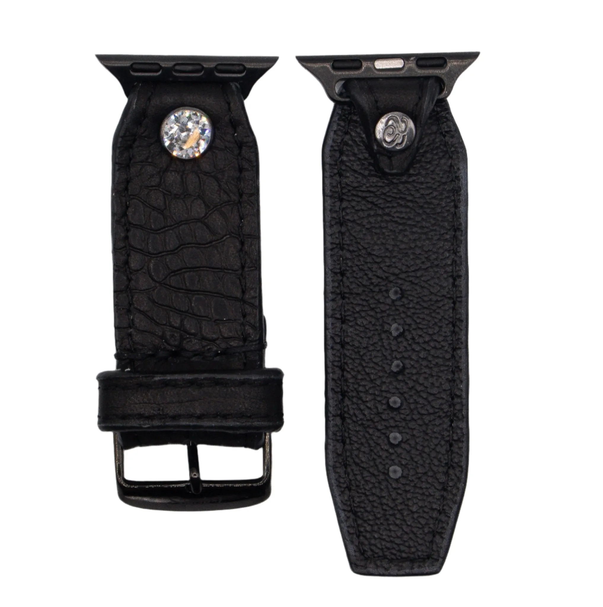 Black Croc Skinny Sivella Watchband