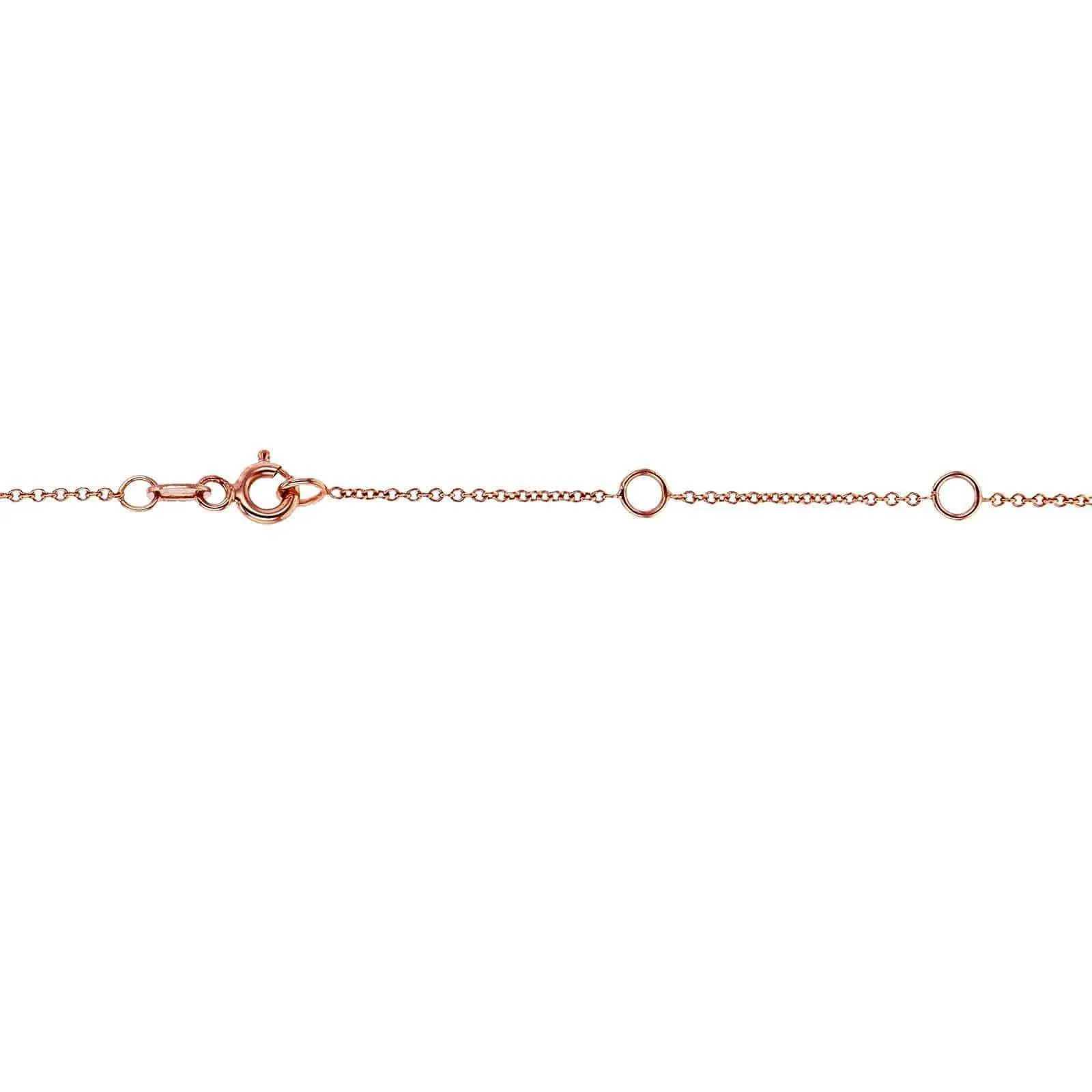 Black Diamond Bezel Necklace 1/6 Carat, 14k Rose Gold, Adjustable 13 14 15 Inch