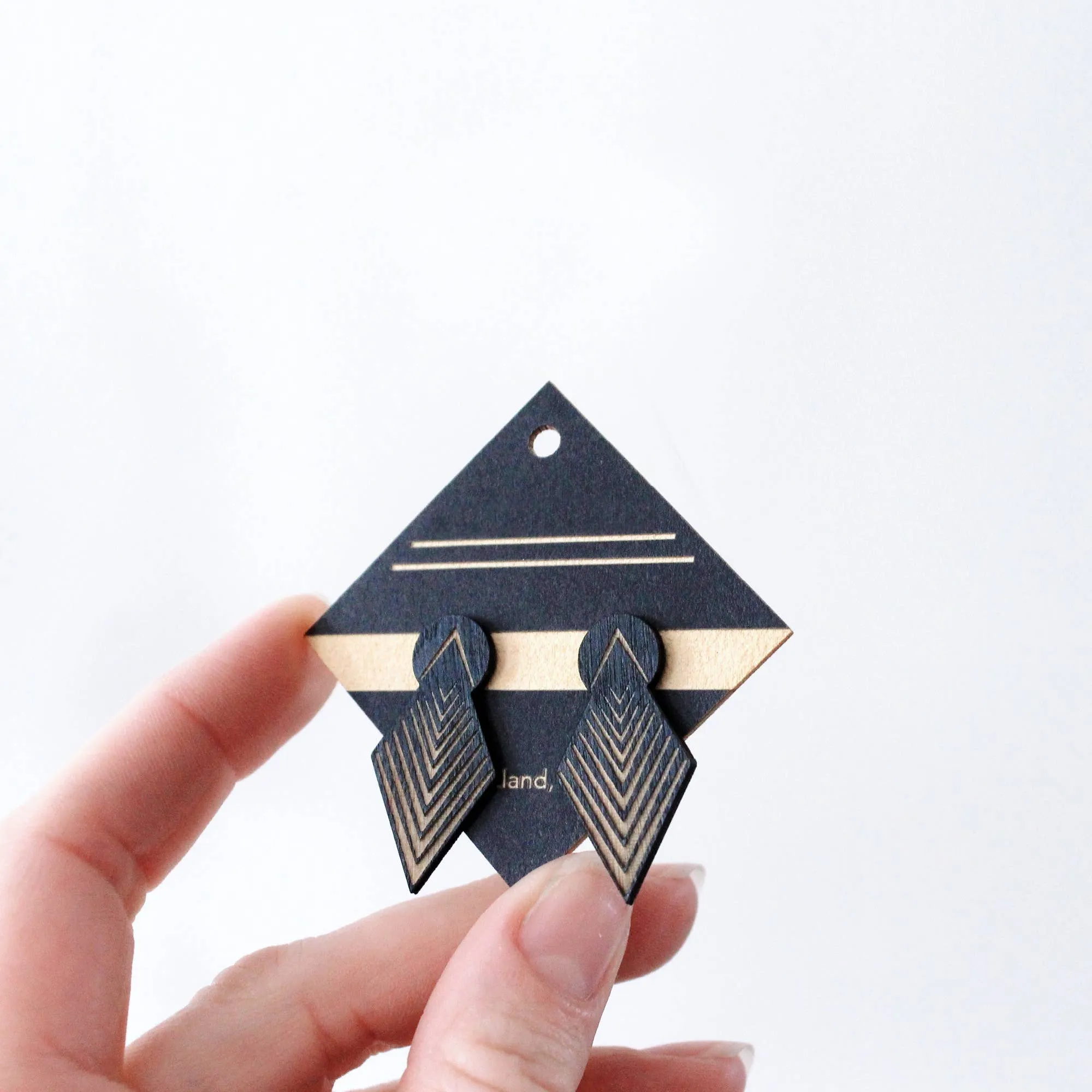 Black Drop Arrow Stud