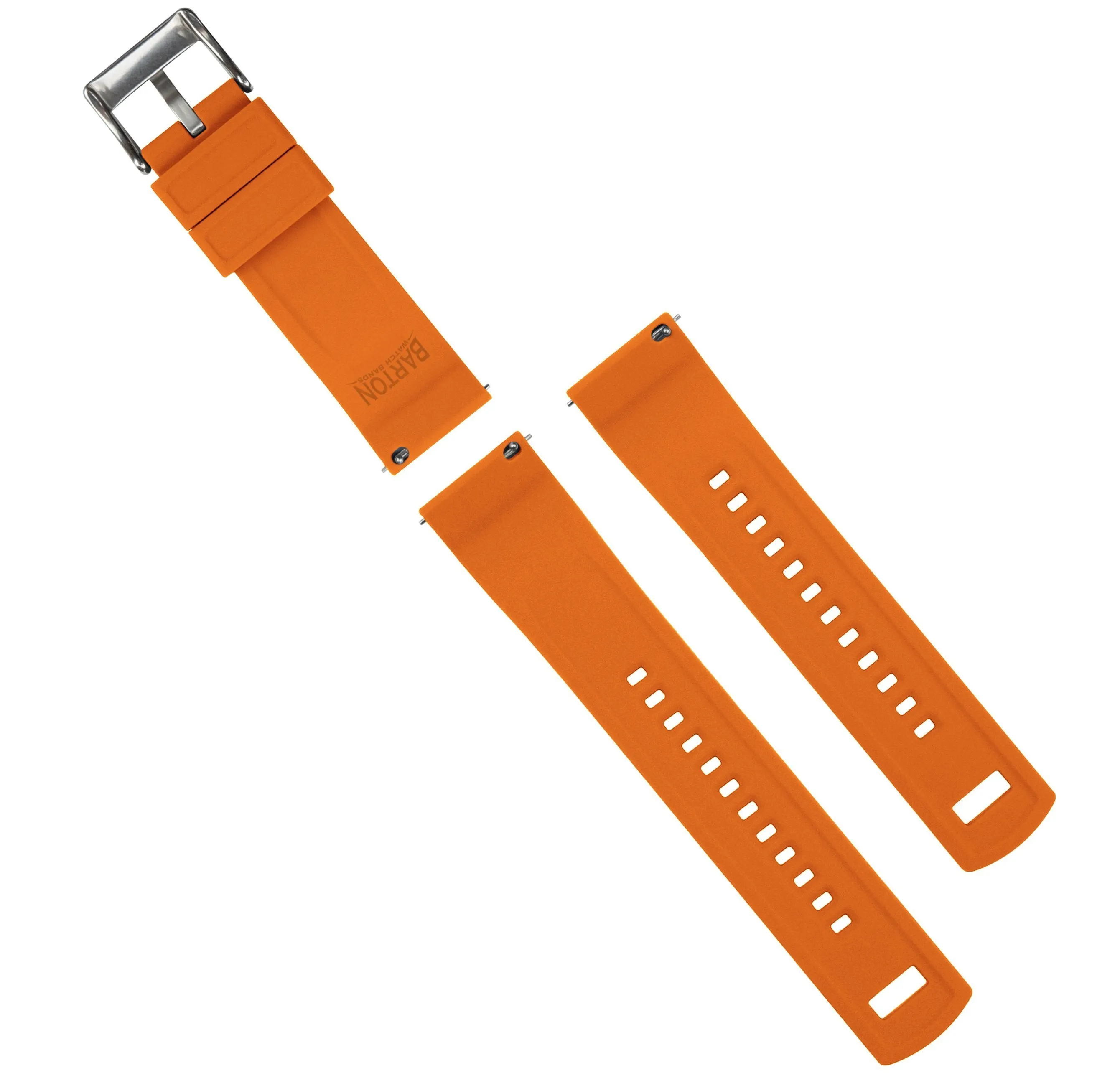 Black Top Pumpkin Orange Bottom Elite Silicone Watch Band (24mm SALE)