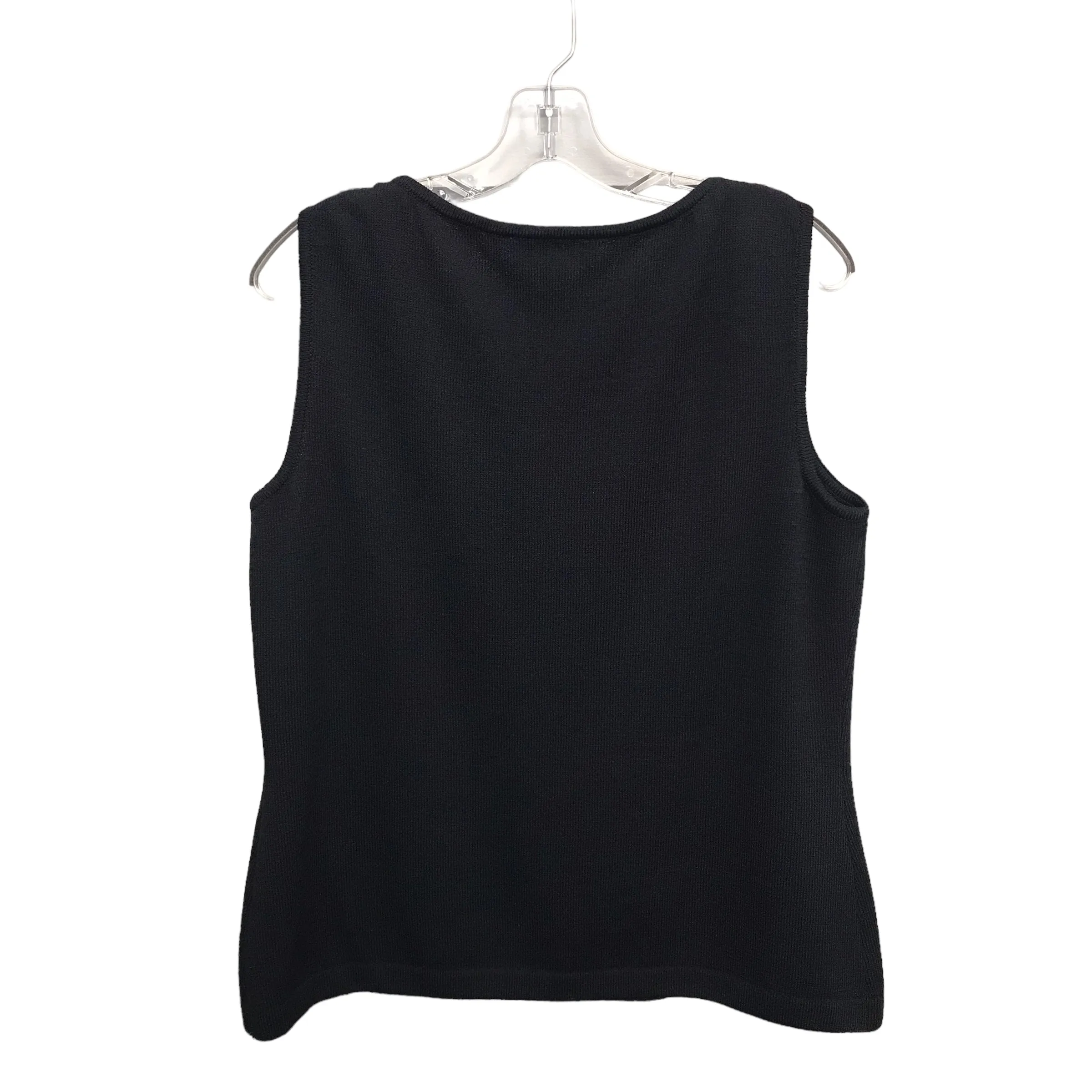 BLACK TOP SLEEVELESS LUXURY DESIGNER by ST JOHN COLLECTION Size:L