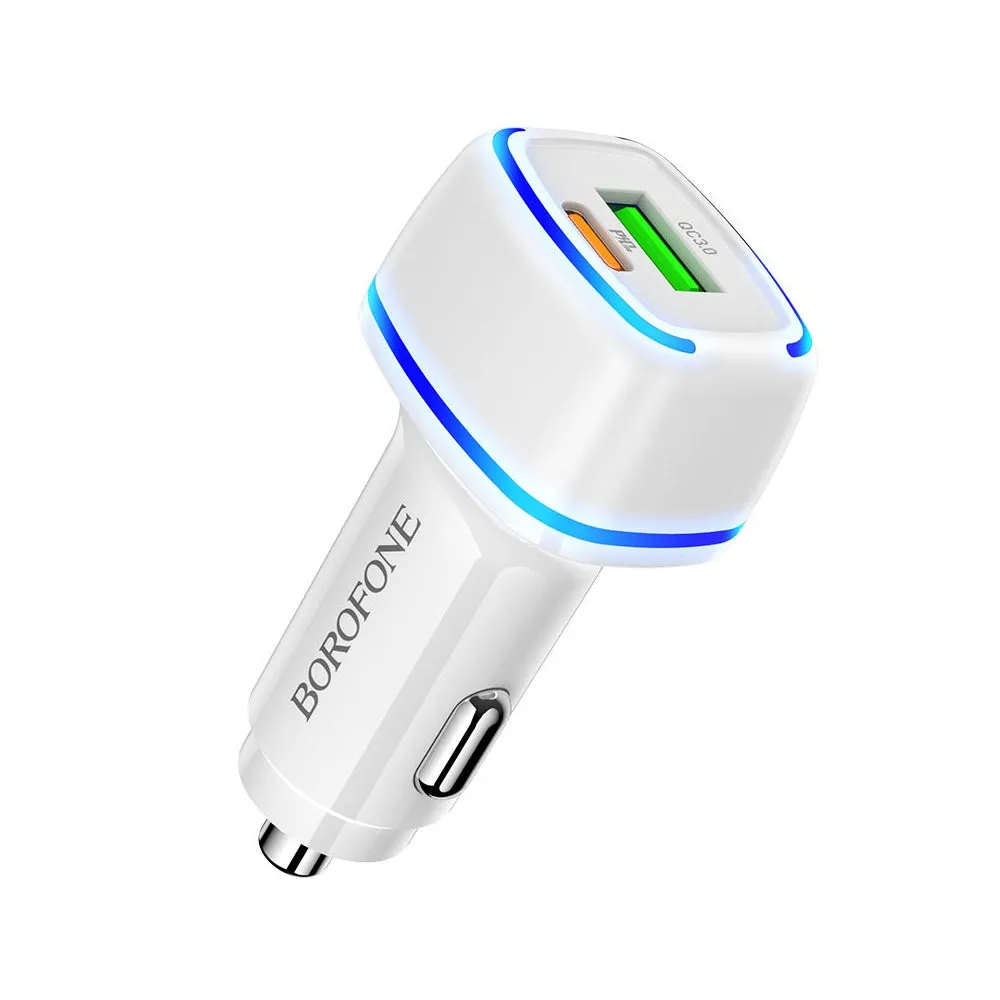 BOROFONE Car Fast Charger Set with Type C to Lightning Cable 1m 20W