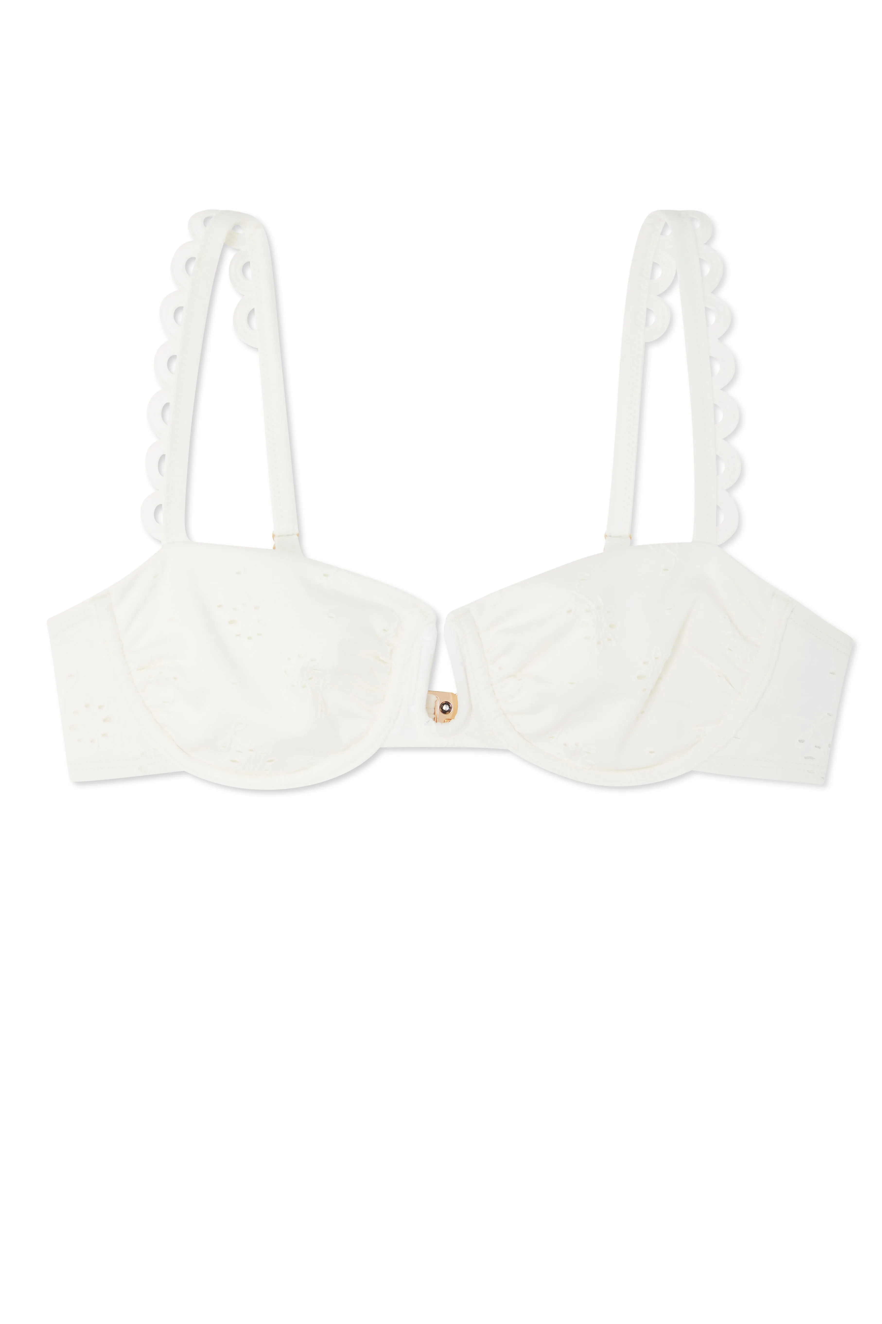 Broderie White Bikini Top