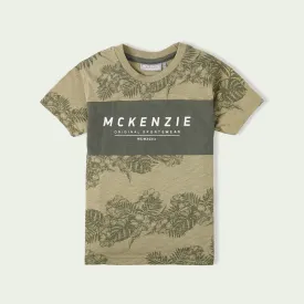 C1440 MCK ZE Sports Wear Green & Khaki T-Shirt