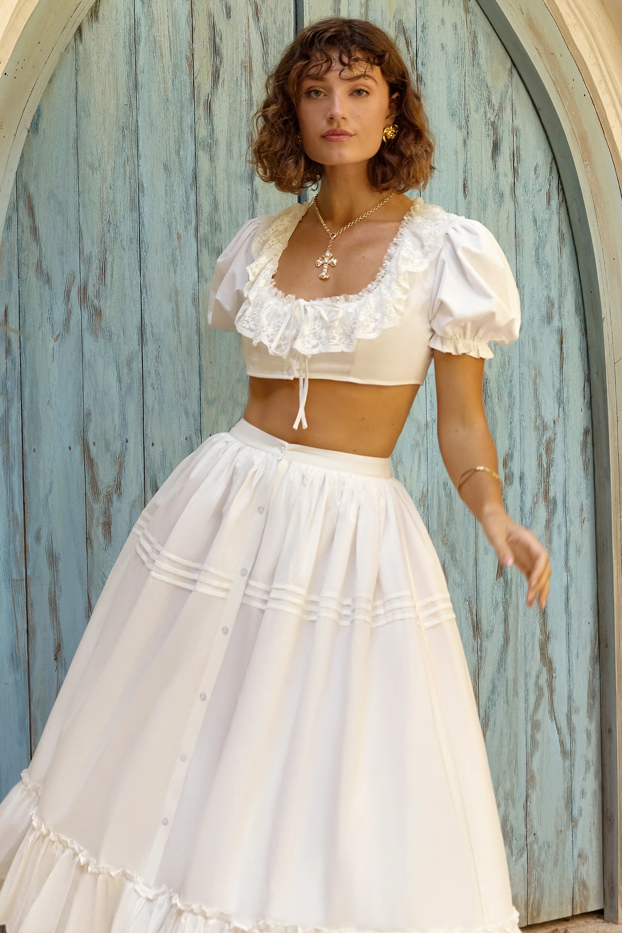 Camellia White Crop-top