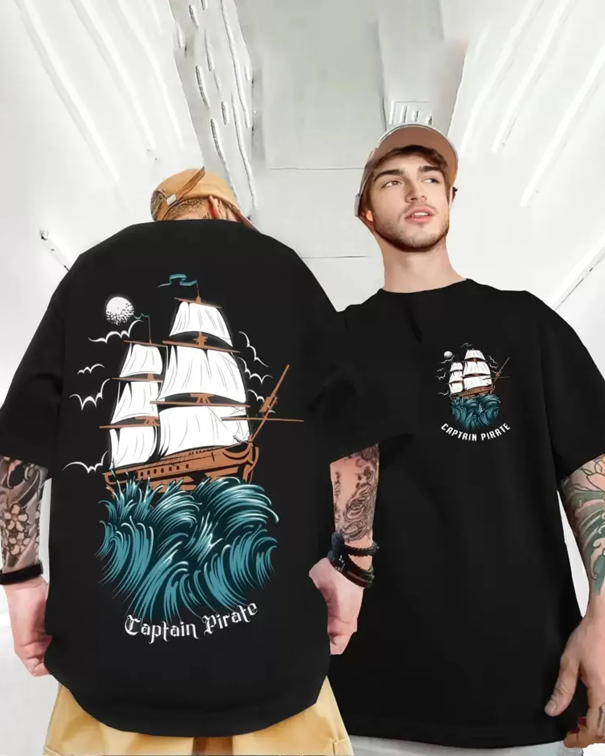 Captain Pirate Printed Oversized T-shirt